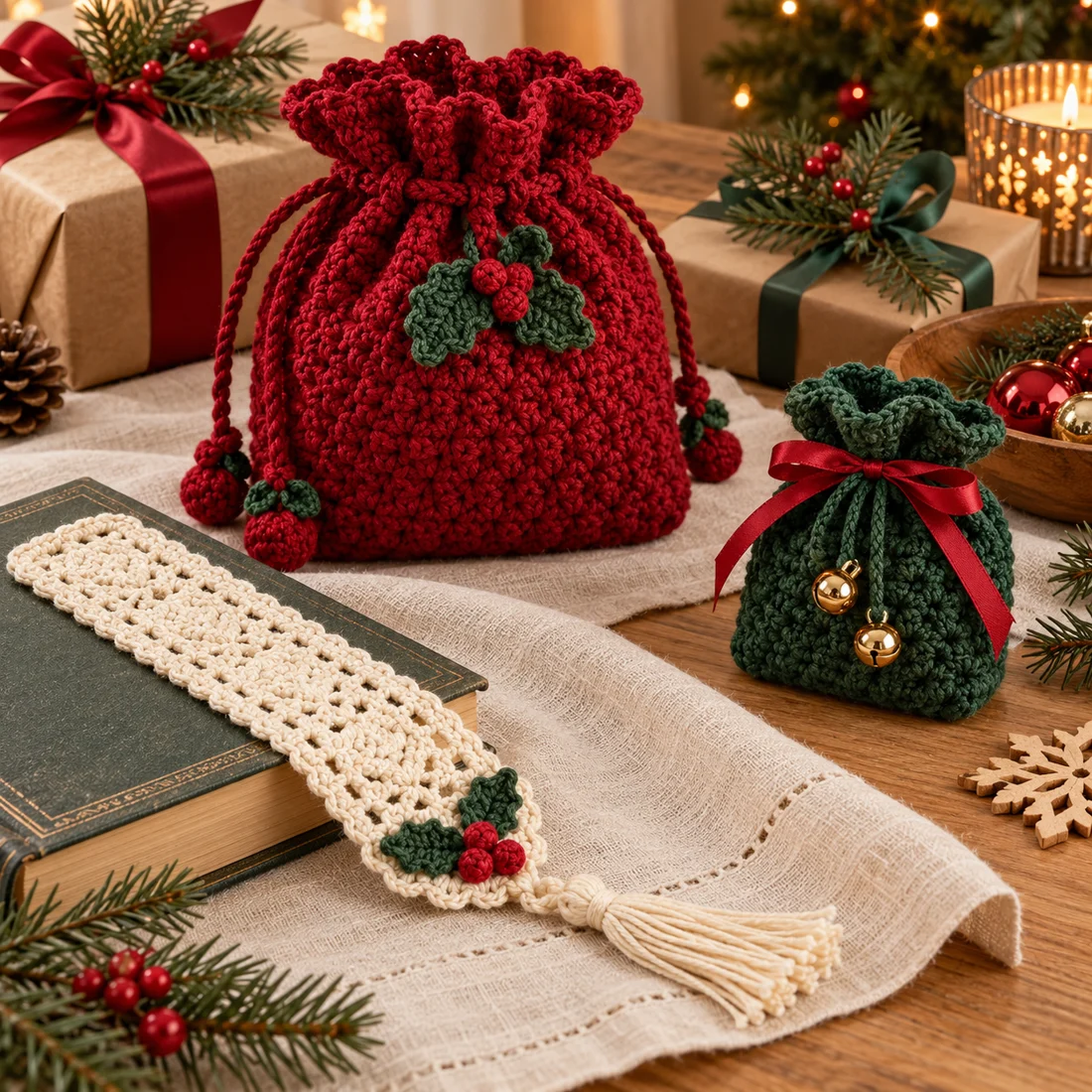 Inspiração ilustrativa de presentes artesanais de Natal